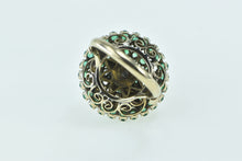 Load image into Gallery viewer, 14K Black Sapphire White Sapphire Agate Domed Ring Yellow Gold
