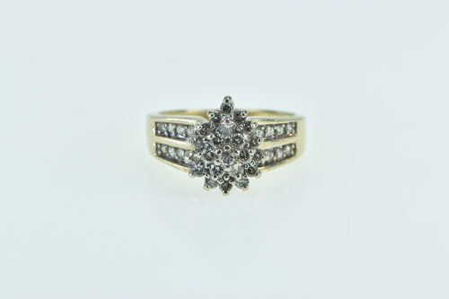10K Pear Diamond Cluster Vintage Statement Ring Yellow Gold