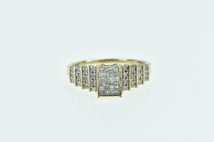 10K Invis Set Princess Diamond Engagement Ring Yellow Gold