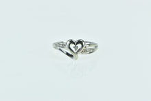 Load image into Gallery viewer, 10K Diamond Heart Love Symbol Promise Ring White Gold