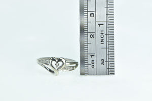 10K Diamond Heart Love Symbol Promise Ring White Gold
