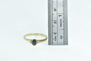 10K Oval Sapphire Diamond Accent Engagement Ring Yellow Gold