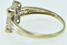 Load image into Gallery viewer, 10K Squared Diamond Cluster Statement Ring Yellow Gold