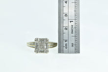 Load image into Gallery viewer, 10K Squared Diamond Cluster Statement Ring Yellow Gold