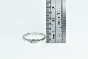 14K Three Stone Diamond Classic Promise Ring White Gold