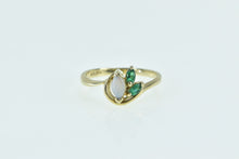 Load image into Gallery viewer, 10K Marquise Syn. Opal Emerald Statement Ring Yellow Gold