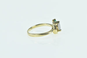 10K Marquise Syn. Opal Emerald Statement Ring Yellow Gold