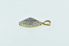 Load image into Gallery viewer, 10K Squared Baguette Diamond Cluster Vintage Pendant Yellow Gold