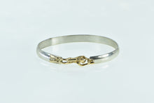 Load image into Gallery viewer, Sterling Silver 14K Gold Scuba Diver Vintage Bangle Bracelet 8.25&quot;