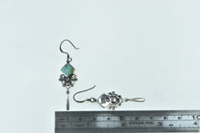 Load image into Gallery viewer, Sterling Silver Southwestern Turquoise Ornate Dangle Earrings