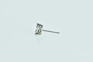 10K Single Squared Diamond Vintage Stud Earring White Gold
