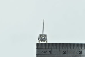 10K Single Squared Diamond Vintage Stud Earring White Gold