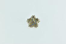 Load image into Gallery viewer, 10K Sapphire Diamond Flower Cluster Single Stud Earring Yellow Gold