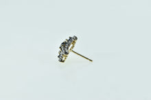 Load image into Gallery viewer, 10K Sapphire Diamond Flower Cluster Single Stud Earring Yellow Gold