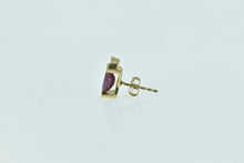 Load image into Gallery viewer, 10K Oval Natural Ruby Diamond Accent Single Stud Earring Yellow Gold