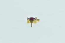 Load image into Gallery viewer, 10K Oval Natural Ruby Diamond Accent Single Stud Earring Yellow Gold