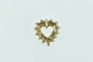 10K Diamond Heart Love Symbol Single Stud Earring Yellow Gold