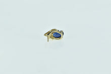 Load image into Gallery viewer, 10K Oval Sapphire Diamond Accent Single Stud Earring Yellow Gold