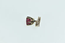Load image into Gallery viewer, 10K Victorian Syn. Ruby Shirt Stud Spiral Collar Button Yellow Gold