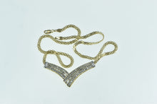 Load image into Gallery viewer, 10K Chevron Diamond Classic Flat Box Chain Link Necklace 17&quot; Yellow Gold