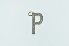 Load image into Gallery viewer, 10K 1.50 Ctw P Letter Pave Diamond Monogram Pendant Yellow Gold