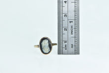 Load image into Gallery viewer, 10K Victorian Onyx Cameo Ornate Carved Lady Ring Yellow Gold