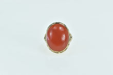 Load image into Gallery viewer, 10K Victorian Ornate Floral Leaf Accent Cabochon Ring Yellow Gold