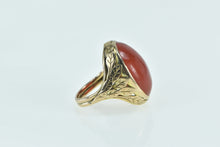 Load image into Gallery viewer, 10K Victorian Ornate Floral Leaf Accent Cabochon Ring Yellow Gold
