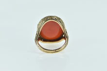 Load image into Gallery viewer, 10K Victorian Ornate Floral Leaf Accent Cabochon Ring Yellow Gold