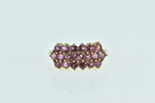 Load image into Gallery viewer, 10K Pink Topaz Vintage Cluster Statement Ring Yellow Gold