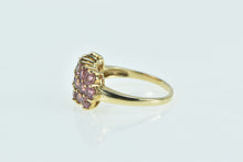 Load image into Gallery viewer, 10K Pink Topaz Vintage Cluster Statement Ring Yellow Gold