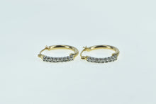 Load image into Gallery viewer, 10K Diamond Classic Vintage 17.2mm Hoop Earrings Yellow Gold