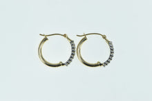 Load image into Gallery viewer, 10K Diamond Classic Vintage 17.2mm Hoop Earrings Yellow Gold