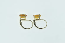 Load image into Gallery viewer, 14K Oval Vintage Citrine Inset Lever Back Earrings Yellow Gold