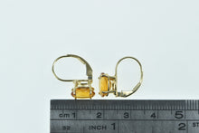 Load image into Gallery viewer, 14K Oval Vintage Citrine Inset Lever Back Earrings Yellow Gold