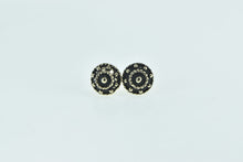 Load image into Gallery viewer, 14K Etruscan Revival Vintage Round Domed Stud Earrings Yellow Gold