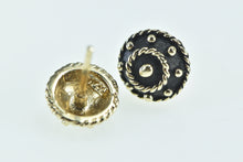 Load image into Gallery viewer, 14K Etruscan Revival Vintage Round Domed Stud Earrings Yellow Gold