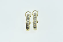 Load image into Gallery viewer, 14K 0.36 Ctw Diamond 20.5mm Hoop French Clip Earrings Yellow Gold