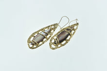Load image into Gallery viewer, 14K Marquise Mother of Pearl Vintage Dangle Earrings Yellow Gold
