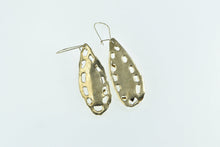 Load image into Gallery viewer, 14K Marquise Mother of Pearl Vintage Dangle Earrings Yellow Gold