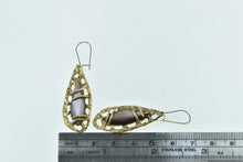 Load image into Gallery viewer, 14K Marquise Mother of Pearl Vintage Dangle Earrings Yellow Gold