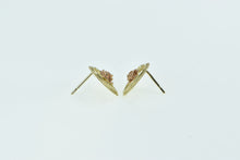 Load image into Gallery viewer, 14K Black Hills Gold Rose Flower Heart Stud Earrings Yellow Gold