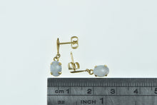 Load image into Gallery viewer, 14K Oval Natural Opal Dangle Vintage Statement Earrings Yellow Gold