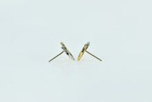 Load image into Gallery viewer, 14K Two Tone Heart Interlocking Love Symbol Stud Earrings Yellow Gold