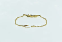 Load image into Gallery viewer, 14K Oval Sapphire Diamond Vintage Box Chain Bracelet 6.5&quot; Yellow Gold