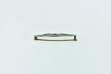 Load image into Gallery viewer, 14K Filigree Ornate Floral Art Deco Bar Pin/Brooch White Gold