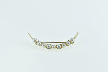 Load image into Gallery viewer, 14K Vintage Crescent Moon Pearl Statement Pin/Brooch Yellow Gold