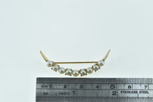 Load image into Gallery viewer, 14K Vintage Crescent Moon Pearl Statement Pin/Brooch Yellow Gold