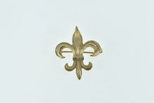 Load image into Gallery viewer, 14K Fleur De Lis Symbol Ornate Watch Hanger Pin/Brooch Yellow Gold