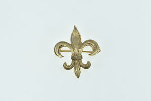 14K Fleur De Lis Symbol Ornate Watch Hanger Pin/Brooch Yellow Gold